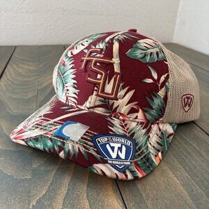 Florida State University Seminoles Floral Print Mesh Back Snapback Cap (C9)
